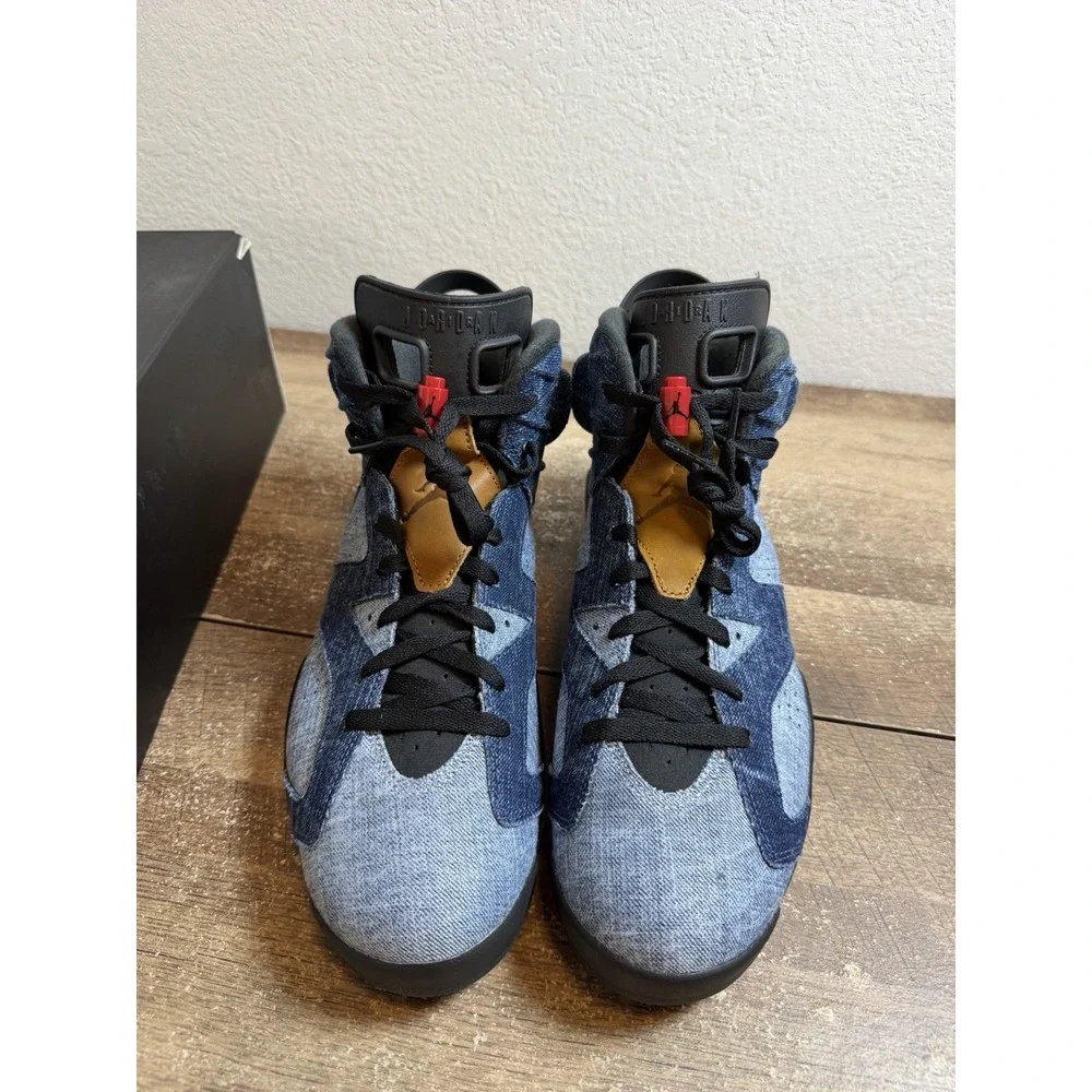 Air Jordan 6 Retro Washed Denim Blue Mens 12 Basketball Sneakers CT5350-401